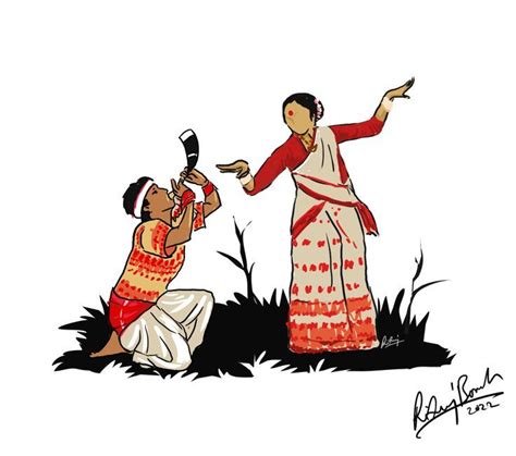 Bihu Dance Sketch