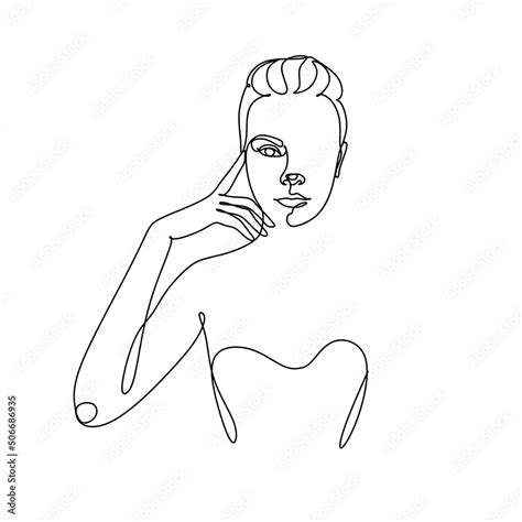 Trendy Line Art Woman Body Female Figure Continuous One Line Abstract