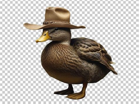 Premium PSD | Wild duck wearing cowboy hat