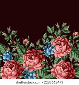 Border Victorian Vintage Roses Vector Stock Vector (Royalty Free ...