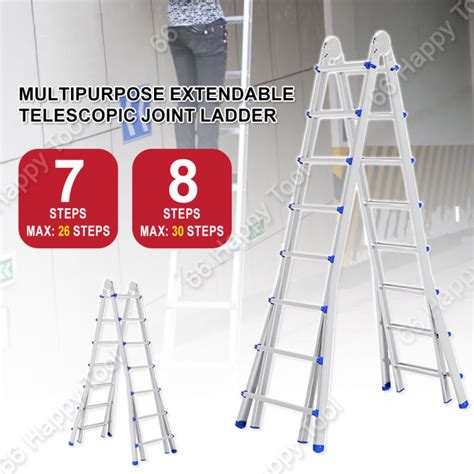 steps multipurpose aluminium telescopic ladder double section