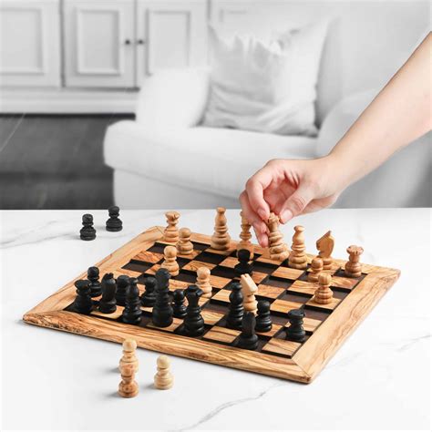 Fancy Wood Chess Set and Wood Carved Chess Pieces - Artisraw