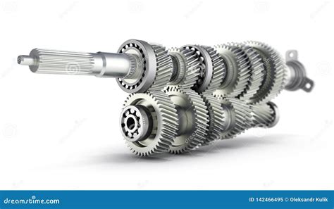 Automotive Transmission Gearbox Gears Inside On White Background D