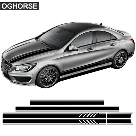 Edition 1 Style Car Hood Roof Rear Side Stripe Skirt Sticker Decal For Mercedes Benz W117 C117