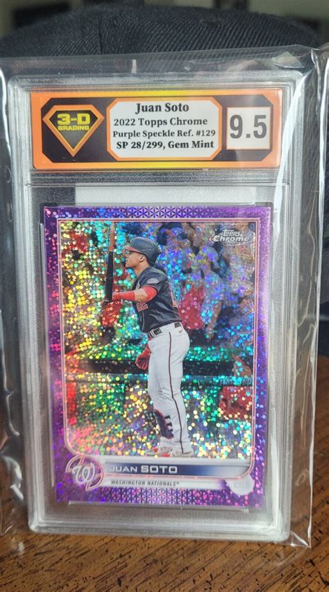 2022 Topps Chrome Purple Speckle Refractor 129 Juan Soto 299 For