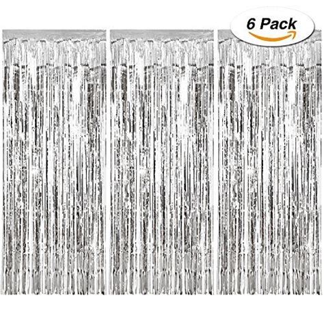 Sumind Pack Foil Curtains Backdrop Fringe Tinsel Metallic Curtains