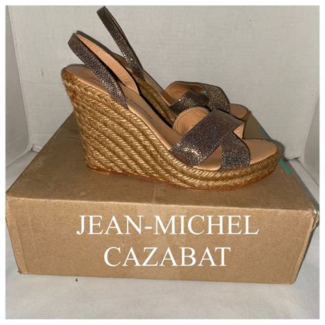 Shoes Jeanmichel Cazabat Gold Sheen Jute Wedge Wedge Poshmark