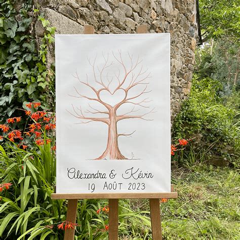 Tableau arbre à empreintes pour un mariage ou un baptême original