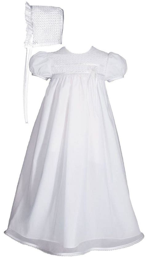 Tricot Overlay Christening Baptism Gown With Tatted Lace Bonnet