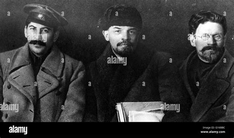 Russian revolutionaries and leaders Stalin, Lenin, and Mikhail ...