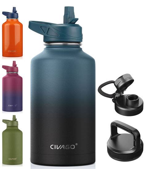 Getuscart Civago Oz Insulated Water Bottle With Straw Half Gallon