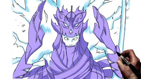 How To Draw Sasukes Lightning Susanoo Step By Step Naruto Youtube