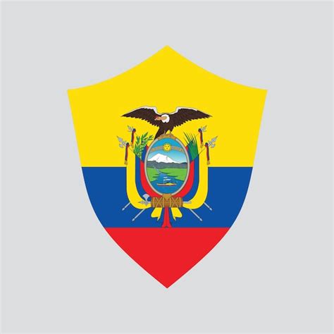 Premium Vector Ecuador Flag In Shield Shape Frame