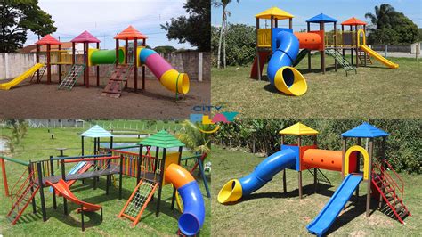 City Play Playground De Madeira E Tronco De Eucalipto