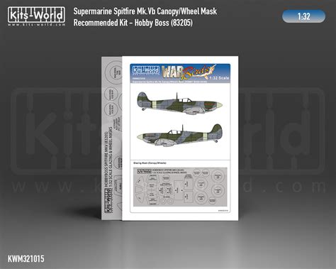 Kitsworld Kwm321016 Supermarine Spitfire MKVb Canopy And Wheel M