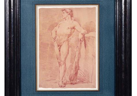 Old Master Ubaldo Gandolfi Style Drawing Male Nude Sanguine Etsy Canada