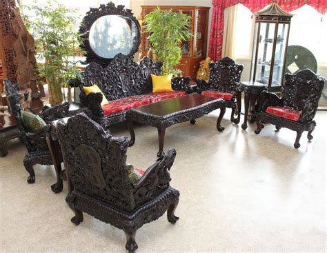 Chinese Carved Ten Piece Rosewood Living Room Set, Modern | Living room ...