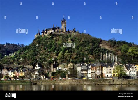 Mosel river castle Reichsburg Cochem 11th century Rheinland Pfalz Stock ...