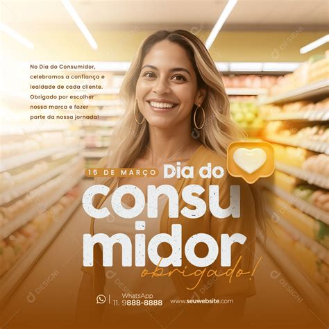 Dia Do Consumidor 15 de Março Parabéns Social Media PSD Editável