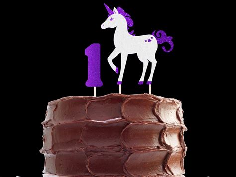 Unicorn Cake Topper With Number Unicorn Birthday Party Etsy