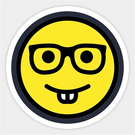 a yellow smiley face with glasses on it