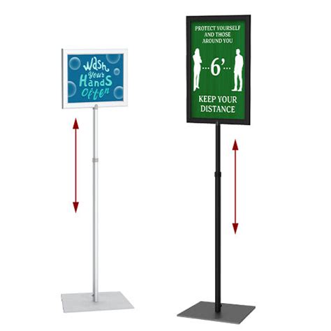 Adjustable 11x14 Pedestal Sign Holder With Square Base Telescoping