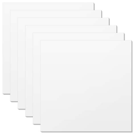 Zeonhei 6 Pack 12 X 12 X 18 Inch Opaque White Acrylic Sheet 3mm Square Plexiglass