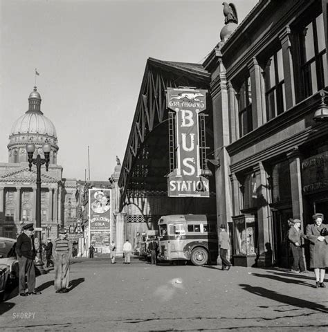 September 1943. “Indianapolis, Indiana. A Greyhound bus station.” Photo ...