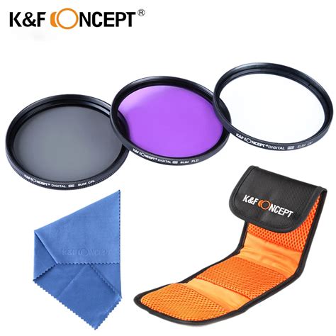 K F CONCEPT 37MM Lens Filter FLD UV CPL Circular Polarizer Lens Filter