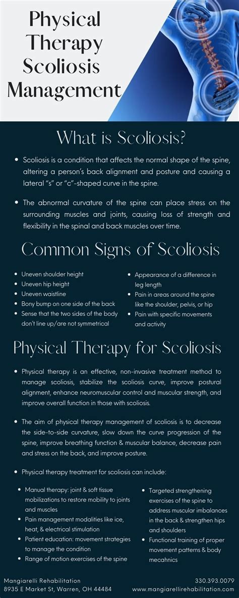 Physical Therapy Scoliosis Management [infographic] Mangiarelli