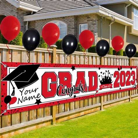 Red And Black Graduation Decorations Class Of 2023 Yard