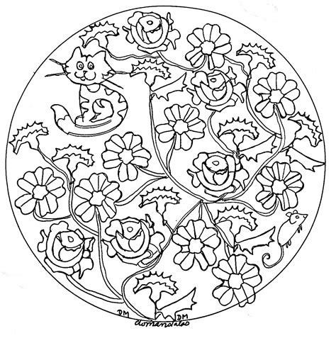 Printable Rose Mandala Coloring Pages