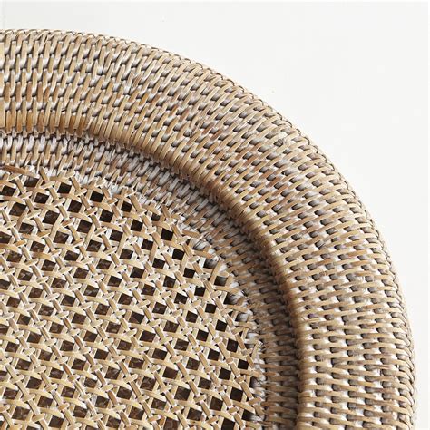 Brown Round Rattan Charger Plate For Serving Homeware Crafts