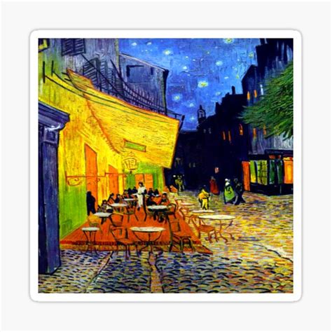 "Cafe Terrace at Night | Van Gogh | Vincent Van Gogh Drawings" Sticker ...