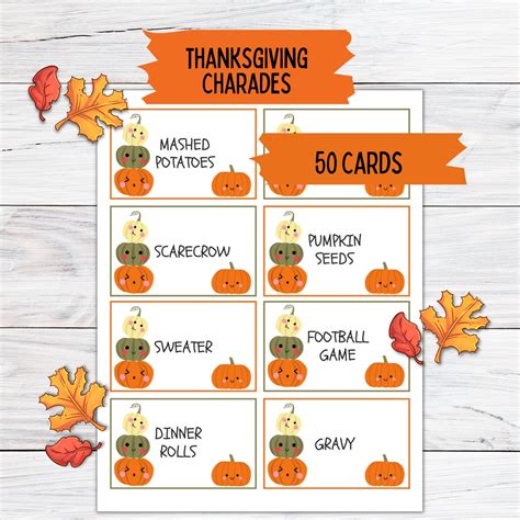 Thanksgiving Charades, Thanksgiving Games Printable, Friendsgiving ...