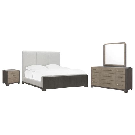 Nicolette Home Anderson Park Dark 4-Piece King Upholstered Bedroom Set