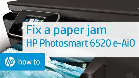 Fixing A Paper Jam Hp Photosmart E All In One Printer Hp Youtube