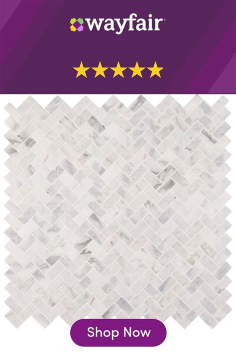 Msi Calacatta Cressa Herringbone X Honed Marble Mosaic Tile