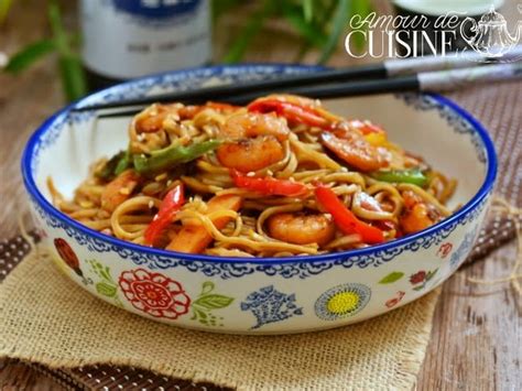 Nouilles Chinoises Aux Crevettes Recette Par Amour De Cuisine