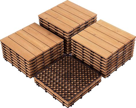 Amazon Topeakmart 27PCS Interlocking Wood Floors Patio Decking