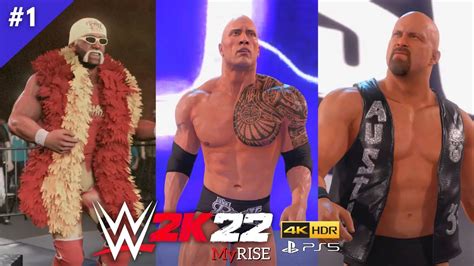 WWE 2K22 MyRise PS5 Walkthrough Gameplay Part 1 Facing 3 WWE Legends