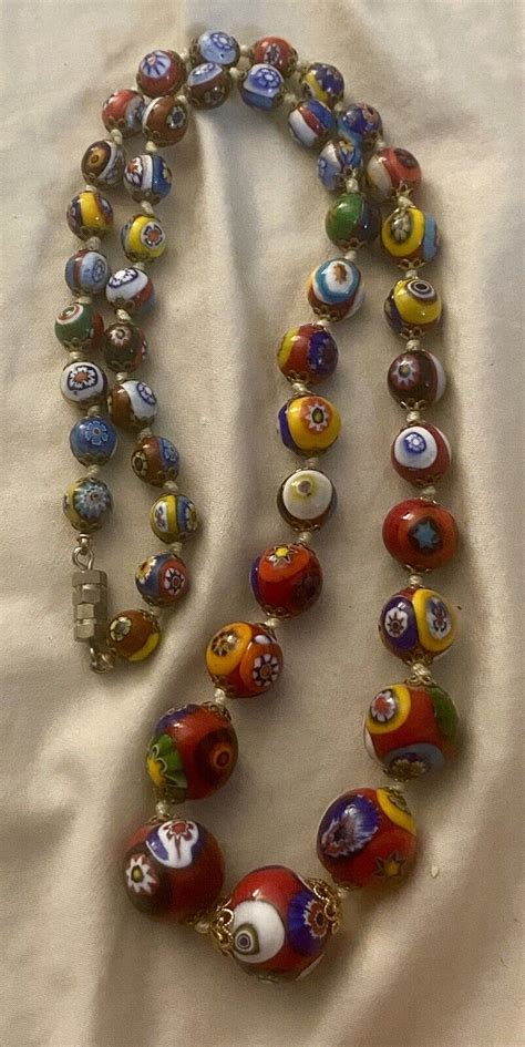 Vintage Italian Venetian Murano Millefiori Glass Mosa Gem