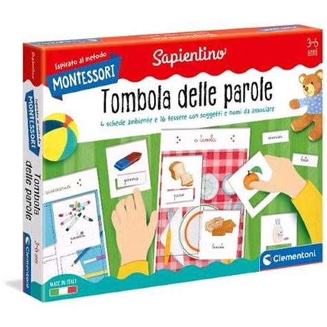 CLEMENTONI Sapientino Montessori Tombola Delle Parole Gioco Da Tavolo