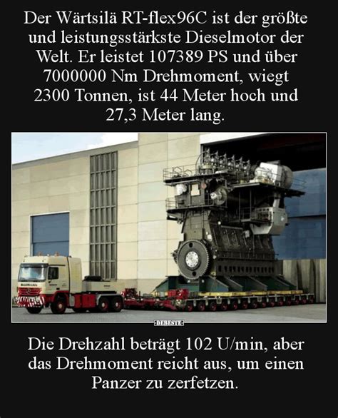 Der Wärtsilä RT-flex96C ist der größte und leistungsstärkste ...