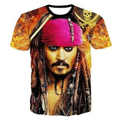 2018 High Quality Cool T Shirt Men Women Hot 3d Print Captain Jack