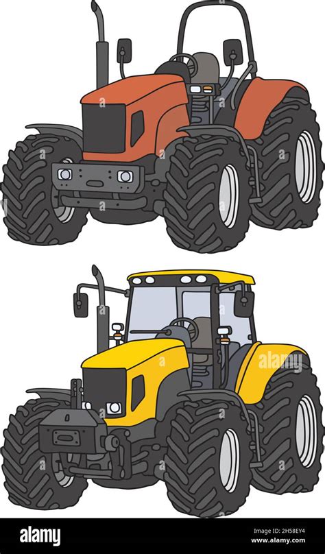 The Vectorized Hand Drawing Of Two Tractors Stock Vector Image And Art