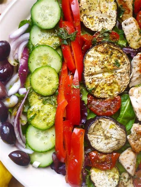 The Ultimate Grilled Chicken Greek Salad With Lemon Mint Turmeric