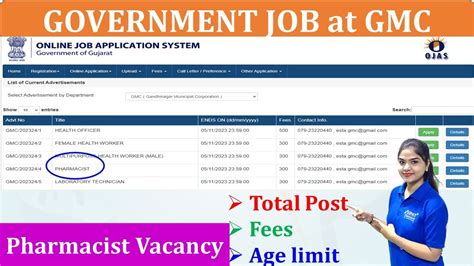 Government Pharmacist Vacancy At Gmc Pharmacist Posts Gandhinagar