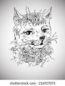 Doodle Cat Sketch Stock Vector (Royalty Free) 216927073 | Shutterstock