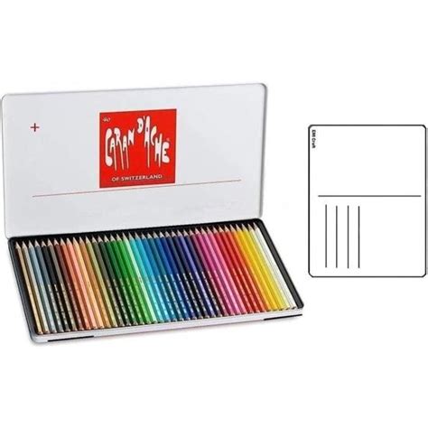 Caran D Ache Crayons De Couleur Swisscolor Aquarellables Dans Boîte En